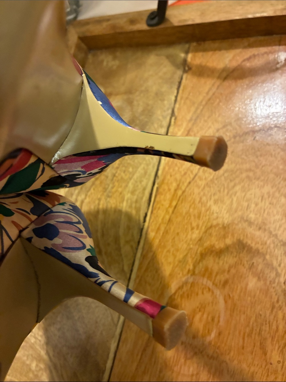 Last Chance BCBGirls Multicolor Floral Peep-Toe Heels - Picture 13 of 15